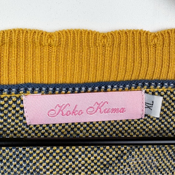 Koko Kuma Moon Bunny Cardigan Sweater Kawaii Rabbit Chibi Clouds Button Front XL - Picture 4 of 12